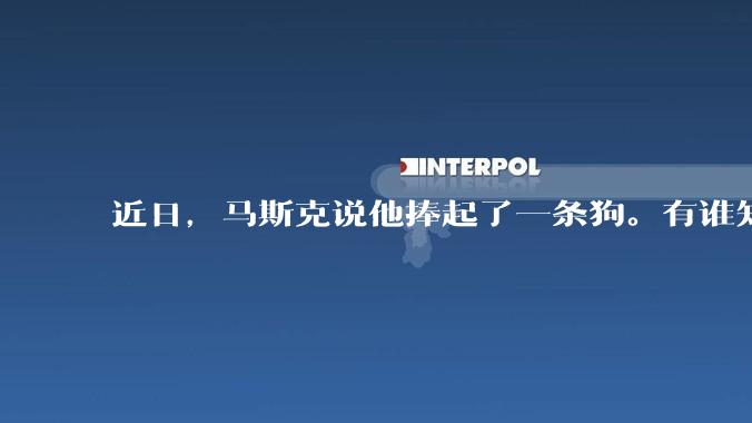 近日，马斯克说他捧起了一条狗。有谁知道这条狗指的是谁？