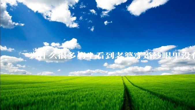 为什么很多男生看到老婆穿婚纱眼里没有光?